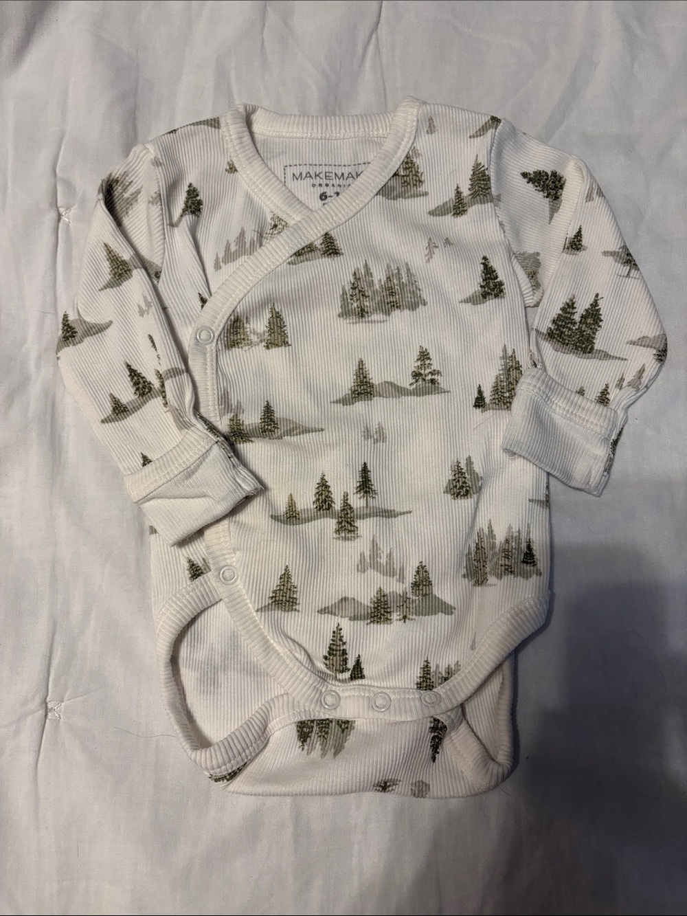 EUC Makemake organics ribbed tree bodysuit organic cotton 6-12